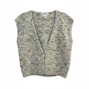 Anderson-Little Sweater Vest Women’s Large Neutral Knit Button Front Wool Blend